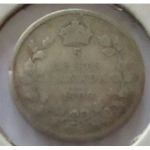 1909 CANADA KING EDWARD VII SILVER FIVE CENT