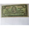 Image 3 : 1937 LEGAL TENDER KING GEORGE VI CANADA $1 BILL