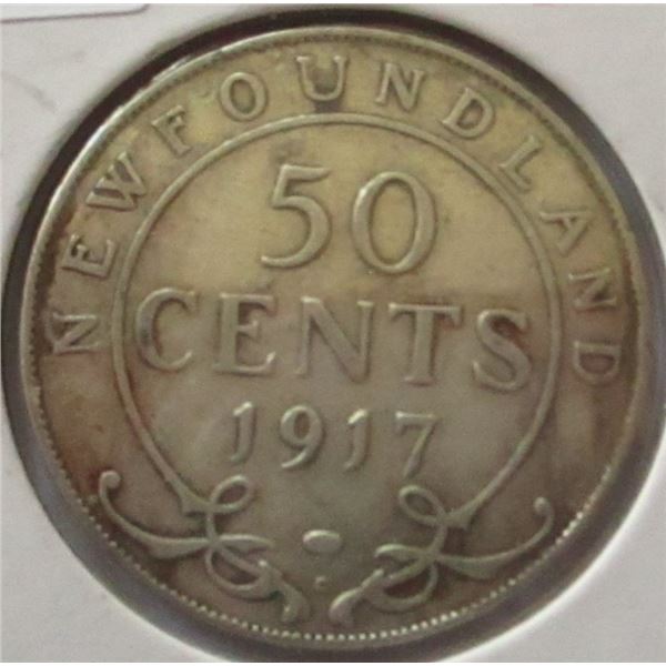 1917 NEWFOUNDLAND SILVER HALF DOLLAR