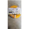 Image 1 : AS NEW 100FT HEAVY DUTY 3 OUTLET YELLOW EXTENSION CORD. 12AWG/3C