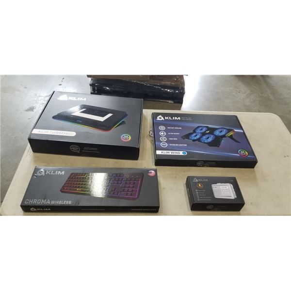 KLIM WIND LAPTOP COOLING PAD AND KLIM TURBOFROST LAPTOP COOLING PAD AND KLIM CHROMA WIRELESS KEYBOAR