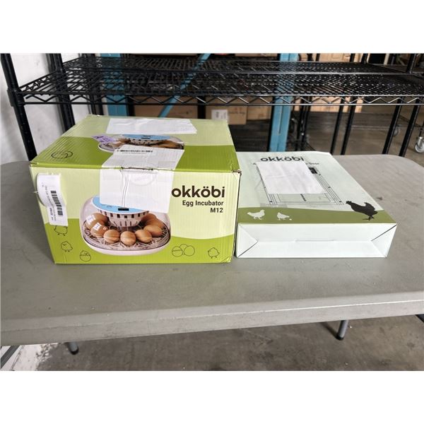 OKKOBI EGG INCUBATOR MODEL M12 AND OKKOBI AUTOMATIC CHICKEN COOP DOOR