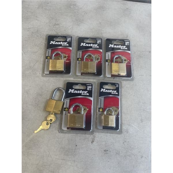 6 NEW MASTER LOCKS 5 KEYED ALIKE