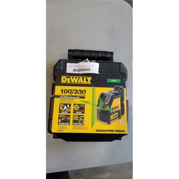 NEW DEWALT 100'/330'MAX RANGE SELF LEVELING CROSS LINE LASER