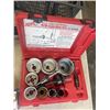 Image 4 : PLASTIC TRAY OF ITEMS INCLUDING MILWAUKEE HEAVY DUTY HOLE SAW KIT, ROK BRAD NAILS, DEWALT BI METAL H