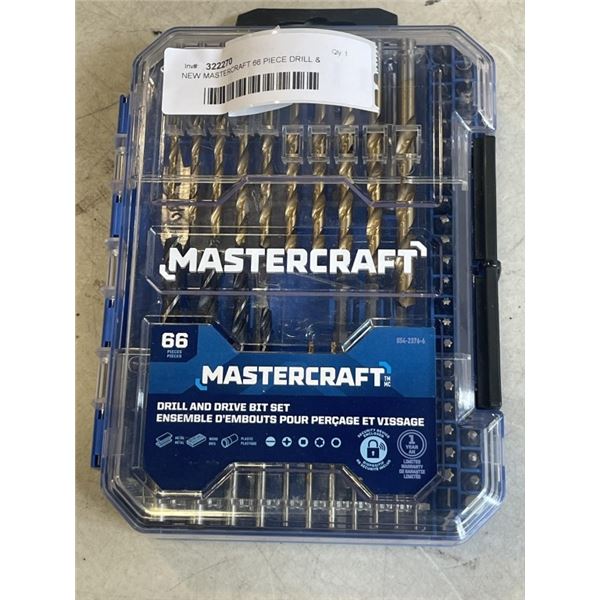 NEW MASTERCRAFT 66 PIECE DRILL & DRIVE BIT SET