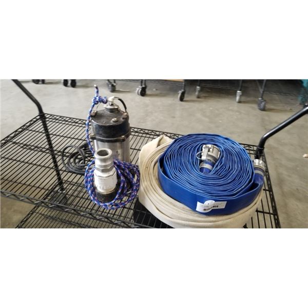 2 H SUMP PUMP WITH 2 HOSES. WORKING