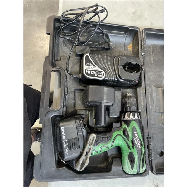 HITACHI 14.4V DRILL IN CASE WITH CHARGER AND 2 BATTERIES