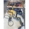 Image 1 : TRAY OF TOOLS INCLUDING DEWALT DRILLS, MASTERCRAFT JIGSAW, SKIL BELT SANDER, BLACK & DECKER DRILLS. 