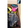 Image 2 : CASE OF FITNESS ITEMS INCLUDING ELBOW SLEEVE, BUDDY SYSTEM HARNESSES