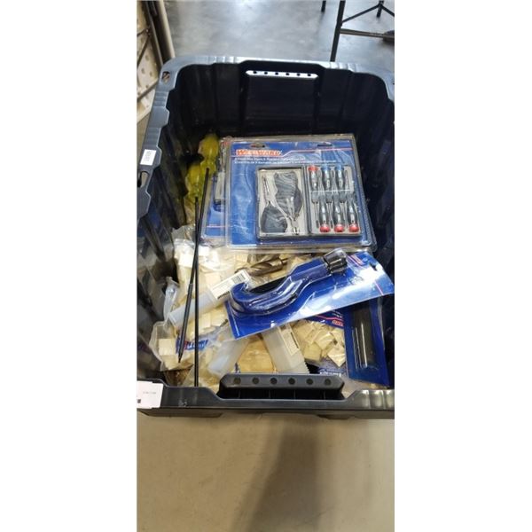 TOTE OF TOOLS AND ACCESSORIES