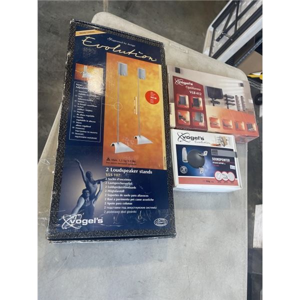 VOGELS EVOLUTION 6000 SERIES SOUNDPOINTER AND VOGELS OPTIFORMA CLAMPING LOUDSPEAKER SUPPORTS AND VOG