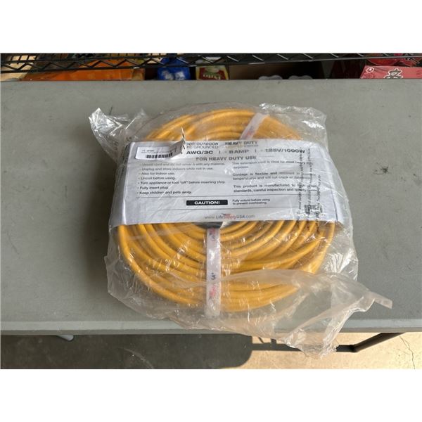 HEAVY DUTY 200 FEET YELLOW EXTENSION CORD. 12AWG/3C