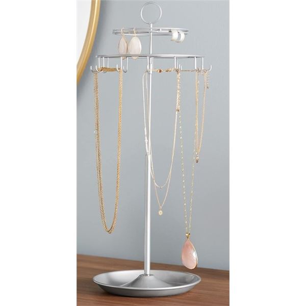 4 NEW AMAZON BASICS SPINNING JEWELRY TREE STANDS