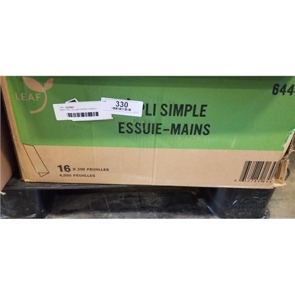 NEW CASE OF LEAF PAPER TOWELS, FOLDED