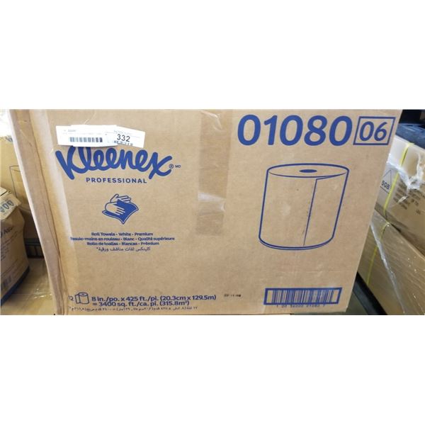 NEW CASE OF KLEENEX HAND TOWEL ROLLS, 12 ROLLS PER CASE