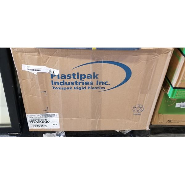 NEW CASE OF PLASTIPACK CLEAR BASE CONTAINERS 500 PER CASE