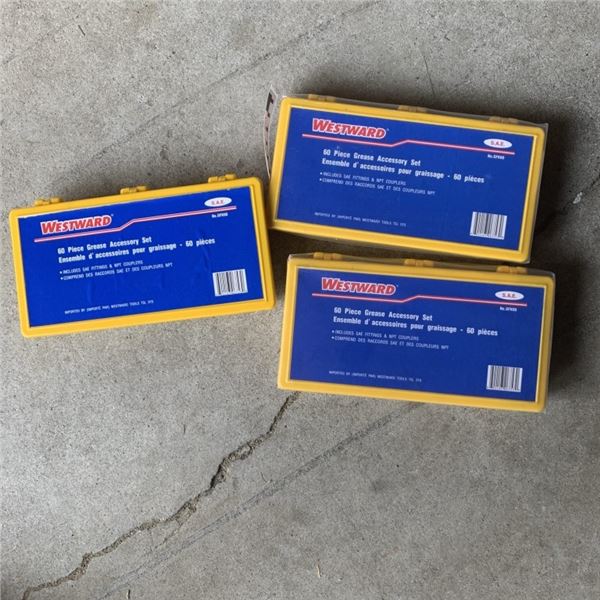 3 SETS OF NEW 60PC GREASE FITTINGS SETS RETAIL $210