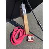 Image 3 : PATIO CRANK LIFT UMBRELLA WITH CURTAIN ROD, SOLAR SHOWER AND NOODLE PILLOW