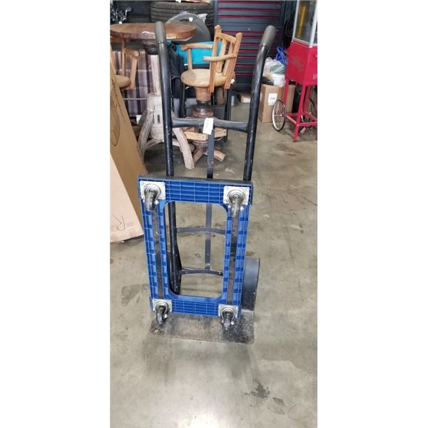 HUSKY UPRIGHT FURNITURE DOLLY AND PLASTIC 4 WHEEL DOLLY