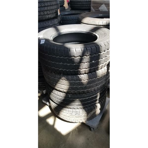 SET OF 4 CONTINENTAL VAN CONTACT A/S M+S 235/65/R16 TIRES, GOOD USEABLE TIRES, SEE PICTURES FOR TREA