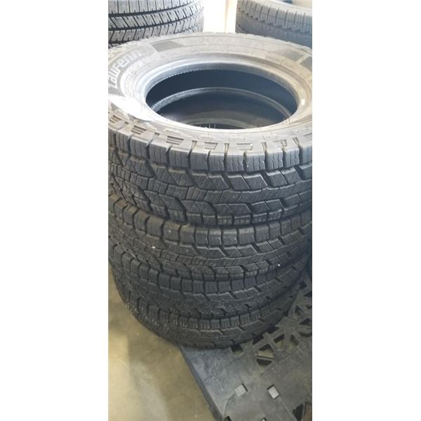 SET OF 4 LAUFENN X FIT AT M+S WITH SNOWFLAKE LT225/75/R16 TIRES, IN GOOD USEABLE CONDITION, SEE PICT
