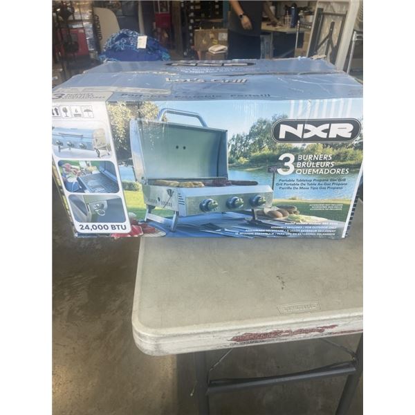NXR 3 BURNER PORTABLE TABLETOP PROPANE GAS GRILL
