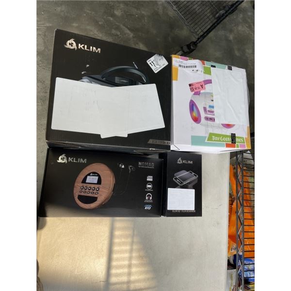 KLIM BOOMBOX MODEL B3 AND KLIM NOMAD HIGH FIDELITY SOUND REPRODUCTION AND KLIM K2 FILM SCANNER AND T