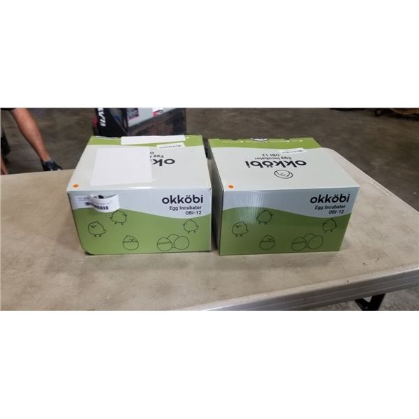 2 OKKOBI EGG INCUBATORS MODEL OBI-12
