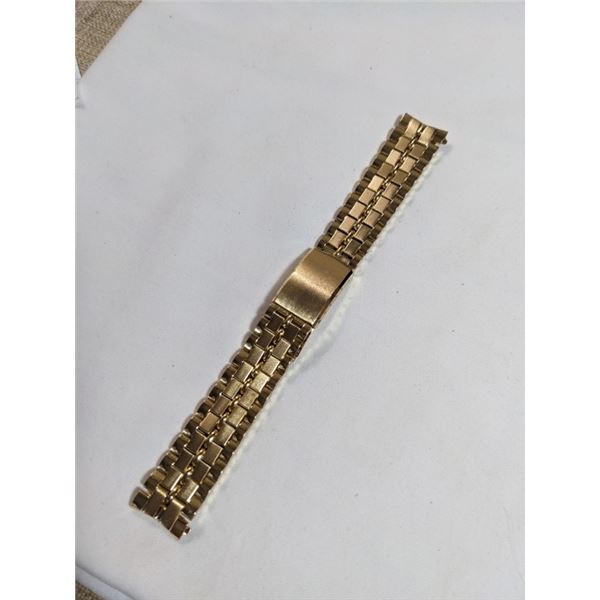 GOLD PLATED STAINLESS STEEL LAMP WATCH BRACELET, LIKE NEW