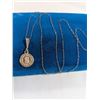 Image 1 : 925 STERLING SILVER CHAIN W/ AZTEC CALENDAR PENDANT NECKLACE