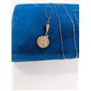 Image 2 : 925 STERLING SILVER CHAIN W/ AZTEC CALENDAR PENDANT NECKLACE
