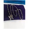 Image 1 : 18K WHITE GOLD PLATED CHAIN W/ BUTTERFLY PENDANT
