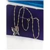Image 2 : 18K WHITE GOLD PLATED CHAIN W/ BUTTERFLY PENDANT