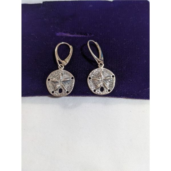 PAIR OF 925 STERLING SILVER SAND DOLLAR EARRINGS