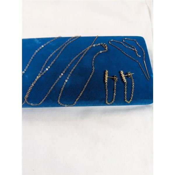 1/20 GF CHAIN AND 2 PAIRS OF EARRINGS