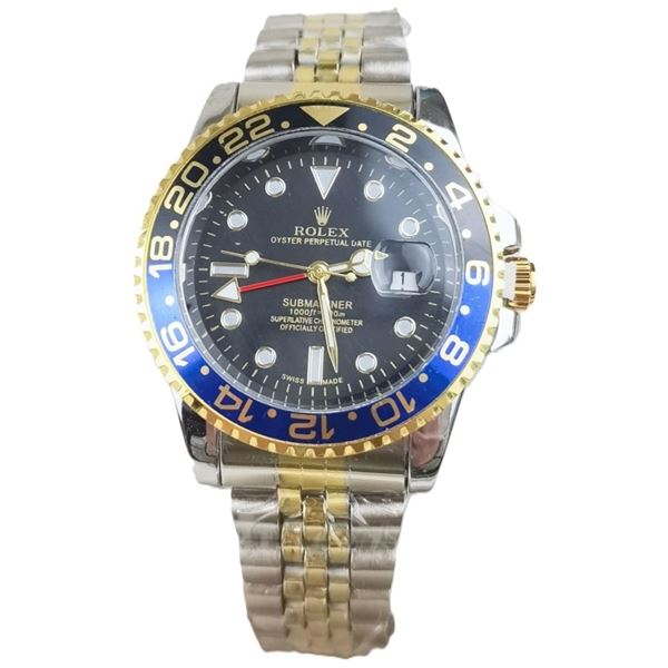 ROLEX SUBMARINER WATCH - BLACK/ BLUE BEZEL, BLACK DIAL, UNAUTHENTIC