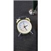 Image 2 : VINTAGE DESK CLOCK, 2 SMALL ALARM CLOCKS AND ALASKA POCKET WATCH