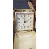 Image 3 : VINTAGE DESK CLOCK, 2 SMALL ALARM CLOCKS AND ALASKA POCKET WATCH