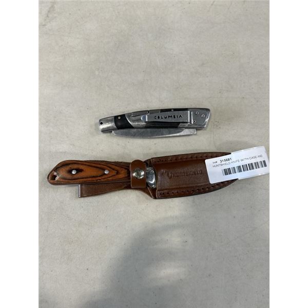 HUNTSHIELD KNIFE WITH CASE AND COLUMBIA  KNIFE