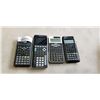 Image 1 : 4 CALCULATORS. 2 FROM CASIO, 1 FROM SHARP, 1 FROM TEXAS INSTRUMENTS