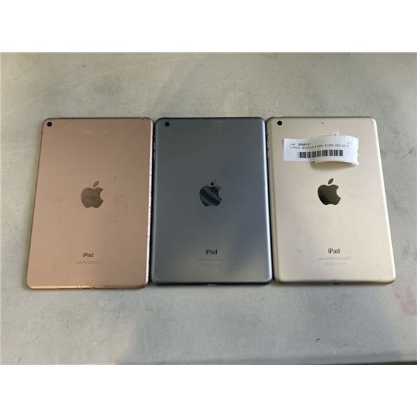 3 IPADS. MODELS A1489, A1599, AND A2133
