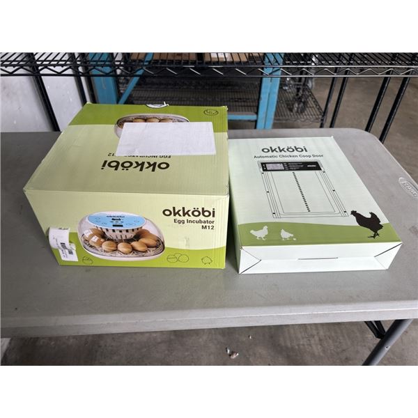OKKOBI EGG INCUBATOR MODEL M12 AND OKKOBI AUTOMATIC CHICKEN COOP DOOR