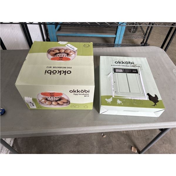 OKKOBI EGG INCUBATOR MODEL M12 AND OKKOBI AUTOMATIC CHICKEN COOP DOOR