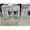 Image 2 : SET OF 6 NEW EPARE 12OZ COFFEE MUG SET, DUAL WALL INSULATED GLASS RETAIL $54 EACH, 3 SETS OF 2, TOTA