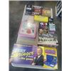 Image 1 : TRAY OF BOARD GAMES INCLUDING TIK TOK, GATHER YOUR PARTY, PICTIONAIRY, MYSTERY DATE GAME ETC