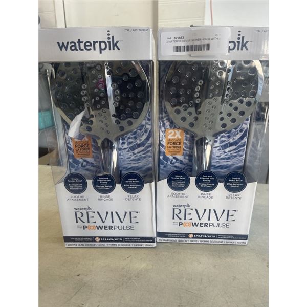 2 WATERPIK REVIVE SHOWER HEADS WITH POWER PULSE