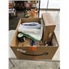 Image 1 : TRAY OF AMAZON OVERSTOCK INCLUDING DELL KEYBOARD, SHOP SQUARE GLIDE CAPS, OKKOBI FLEA  & TICK CHEWS 
