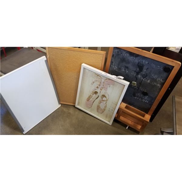 CHALK BOARD, WHITE BOARD, BULLETON BOARD AND PICTURE FRAME