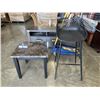 Image 1 : MARBLE LOOK SIDE TABLE AND BLACK COUNTER STOOL